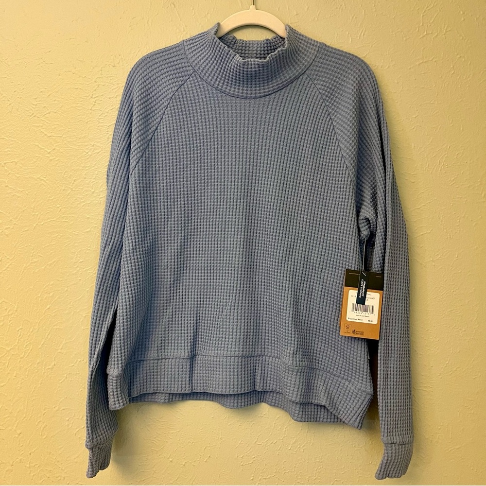 NWT THE NORTH FACE Mock Neck Chabot Folk Blue Sweater Size Large L